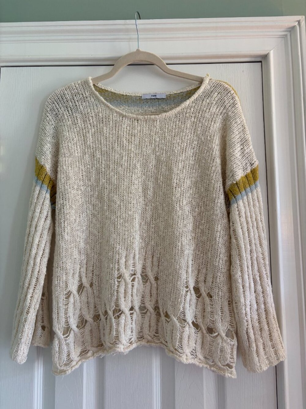 Fate Pullover Round Neck Off White Sweater